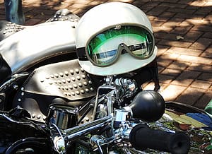 motorbike with helmet